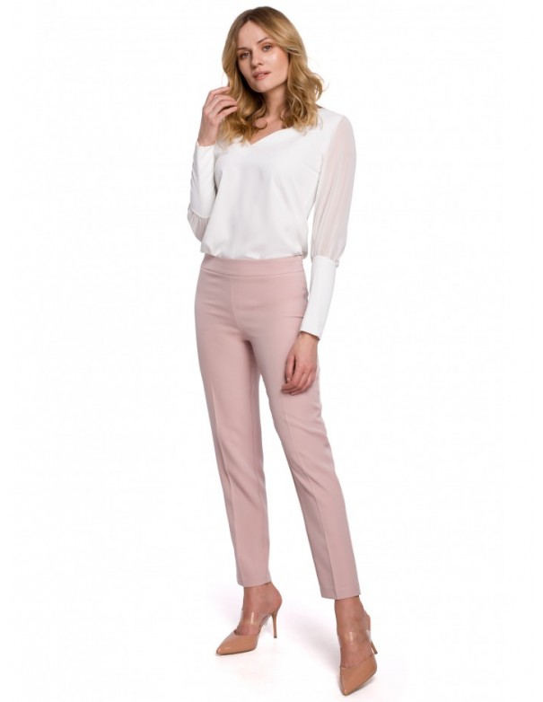 K055 Slim leg trousers - crepe pink