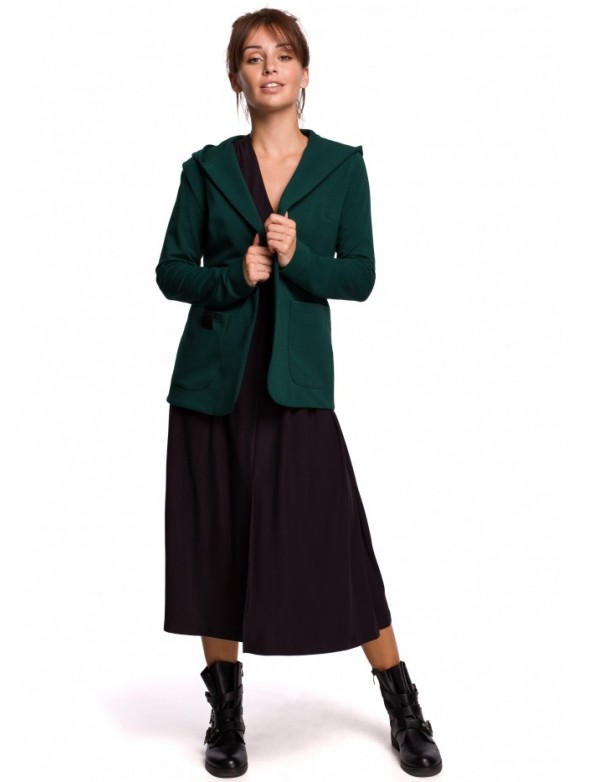 B180 Hooded blazer in cotton knit - dark green