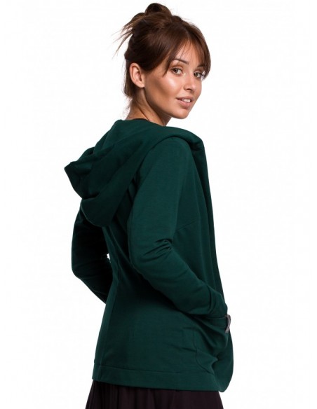 B180 Hooded blazer in cotton knit - dark green