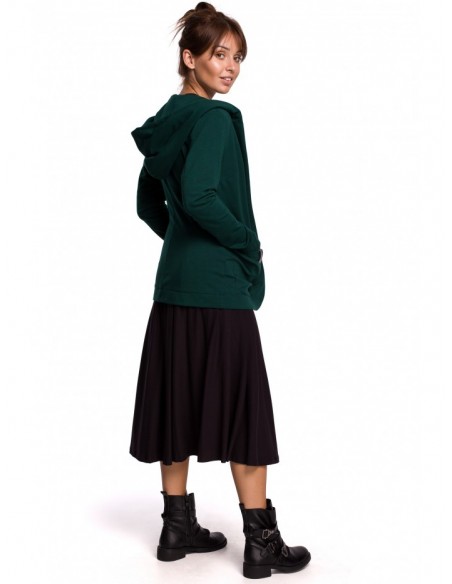 B180 Hooded blazer in cotton knit - dark green