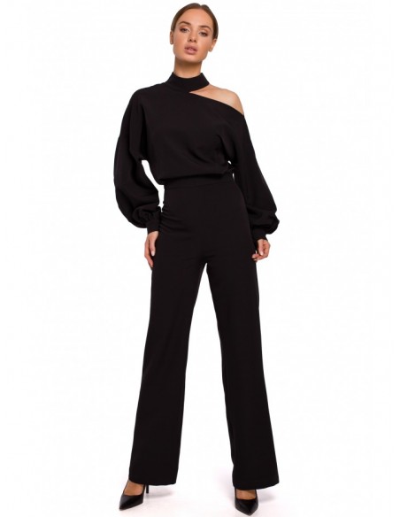 M528 Bishop sleeve jumpsuit - black