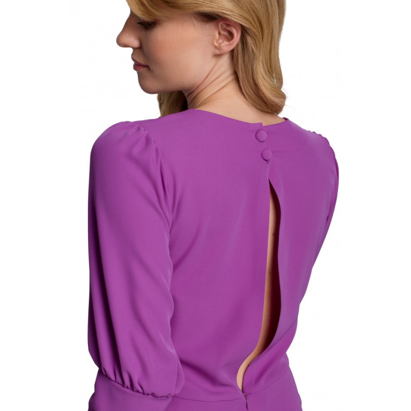 K079 Midi length dress with split back - lavender 2