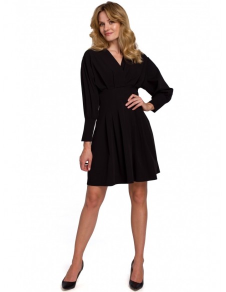 K087 Kimono sleeve dress - black