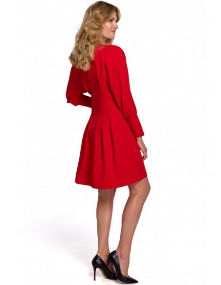 K087 Kimono sleeve dress - red