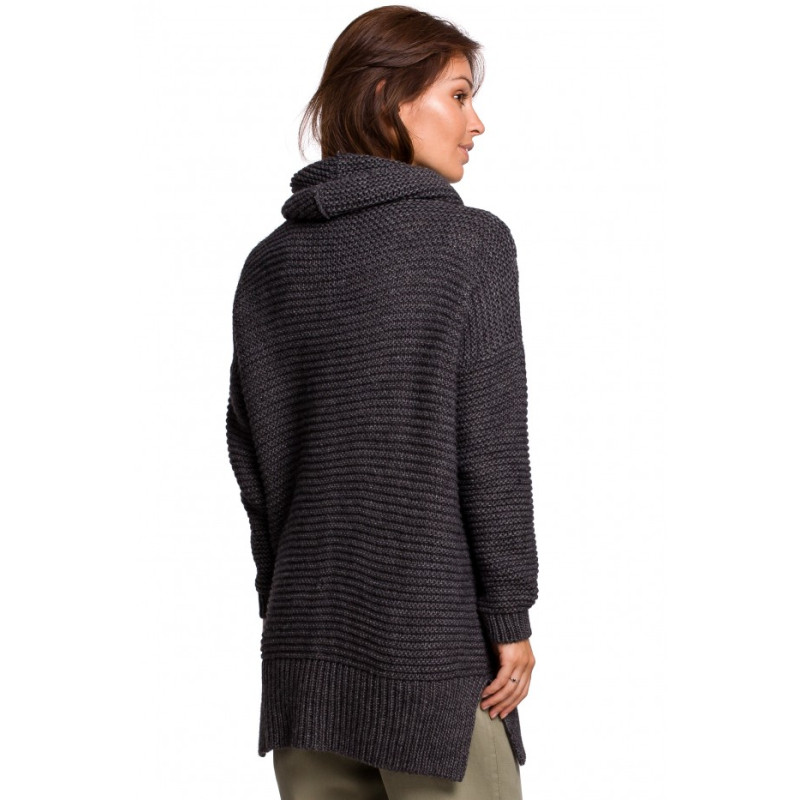 BK047 Oversized pullover turtleneck sweater - anthracite 2