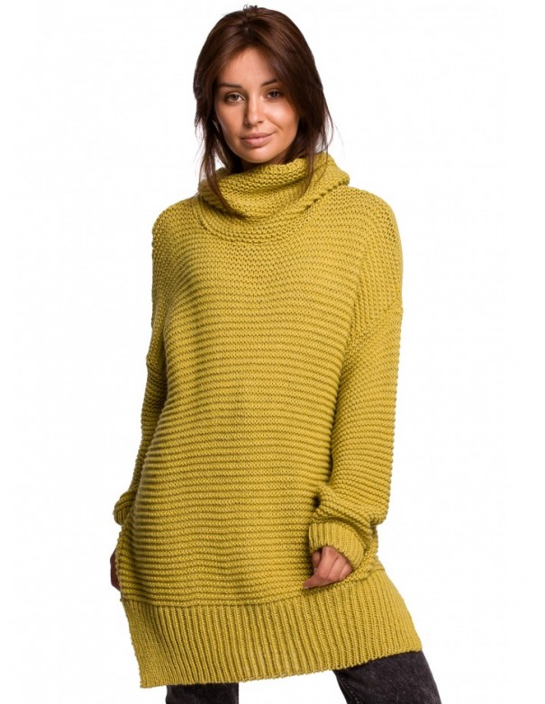 BK047 Oversized pullover turtleneck sweater - lime