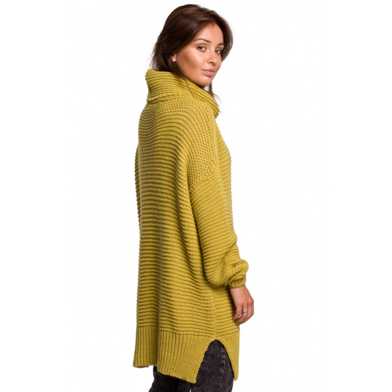 BK047 Oversized pullover turtleneck sweater - lime 2