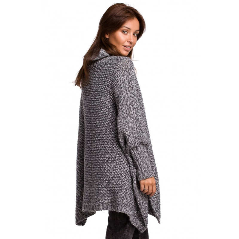 BK049 Split side poncho - anthracite 2