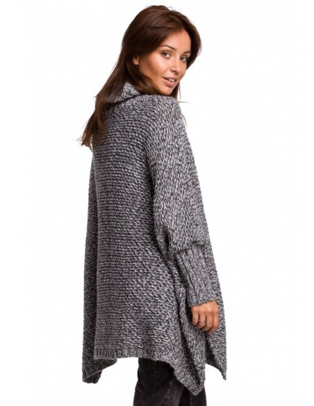 BK049 Split side poncho - anthracite