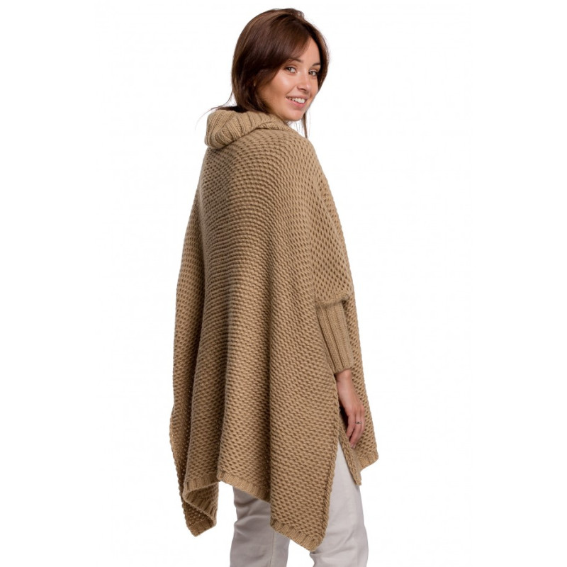 BK049 Split side poncho - camel 2
