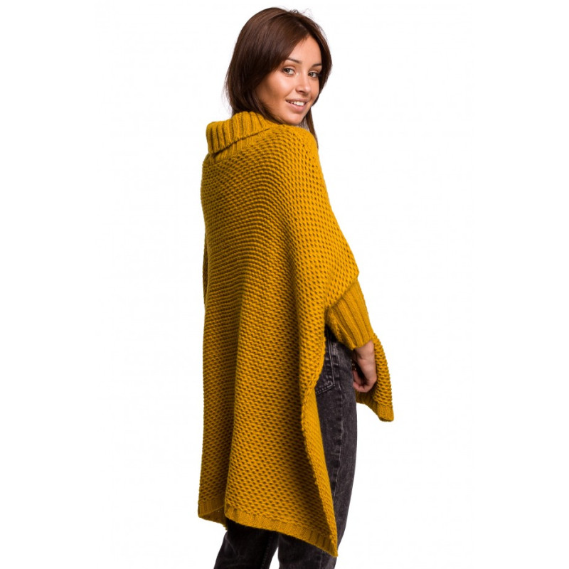 BK049 Split side poncho - honey 2