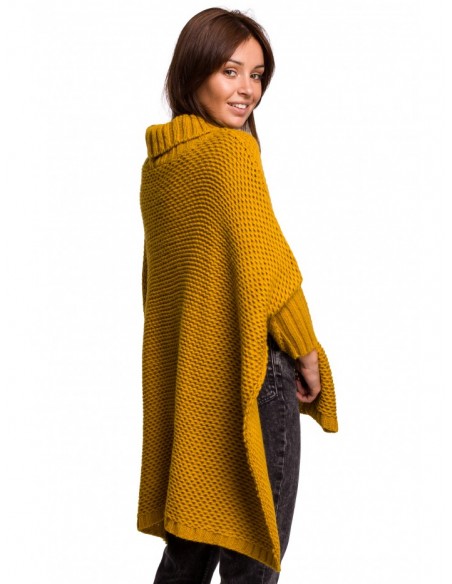 BK049 Split side poncho - honey