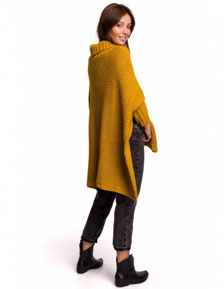 BK049 Split side poncho - honey