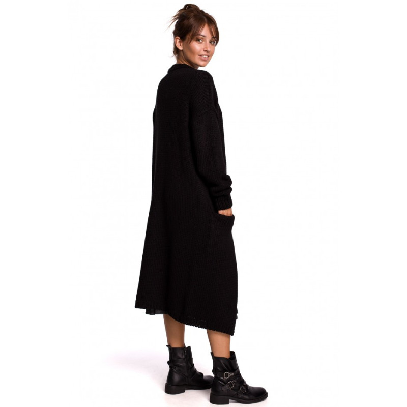 BK053 Longline cardigan - black 2