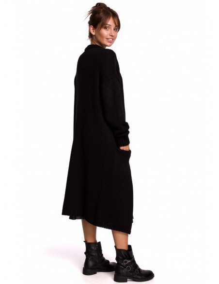 BK053 Longline cardigan - black