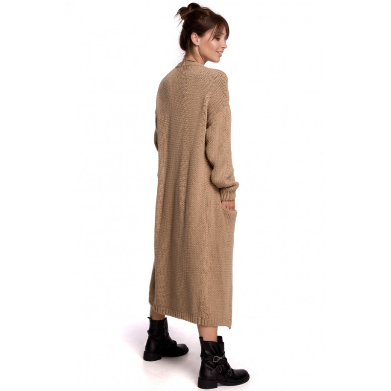 BK053 Longline cardigan - camel 2