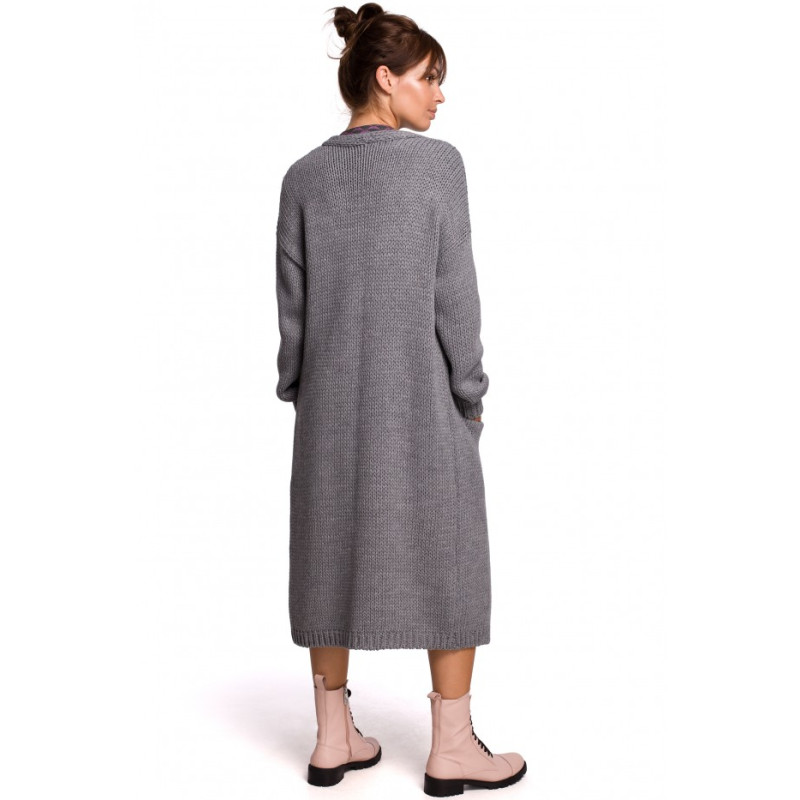 BK053 Longline cardigan - grey 2