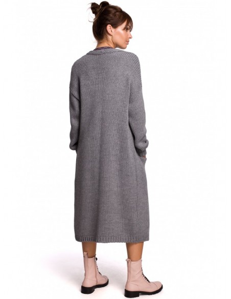 BK053 Longline cardigan - grey