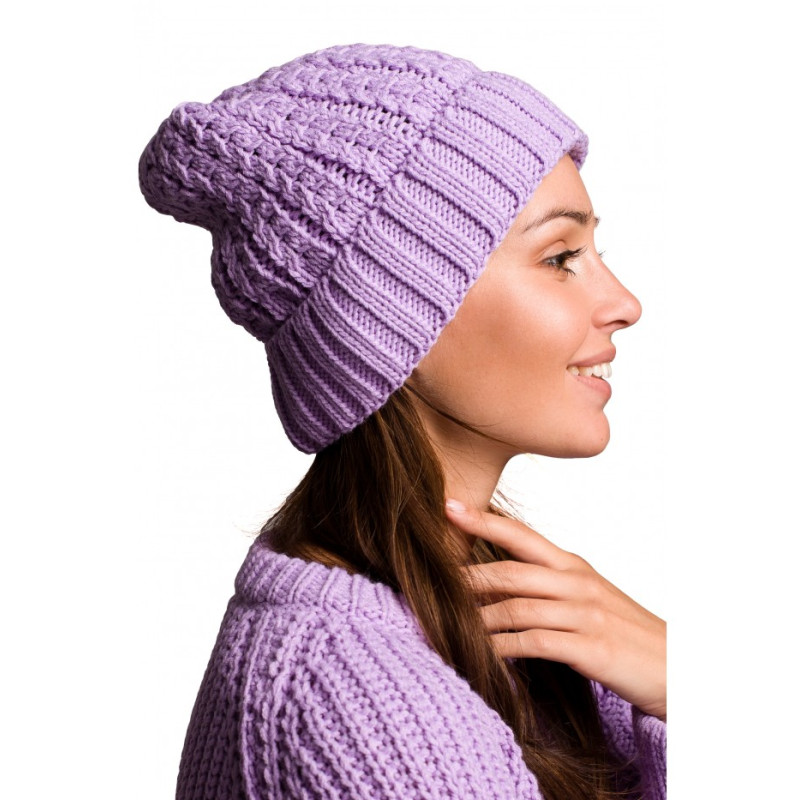 BK057 Cable knit beanie - lavender 2