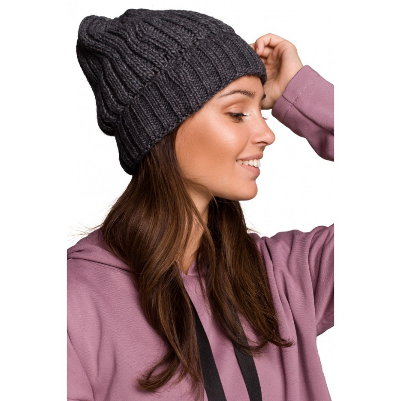 BK058 Ribbed knit beanie - graphite 2