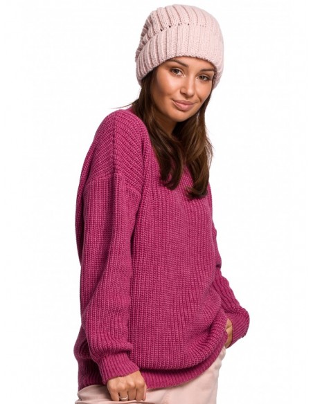 copy of BK058 Ribbed knit beanie - pink