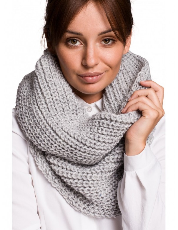 BK061 Oversized ribbed knitted snood - grey