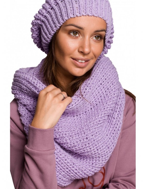 BK061 Oversized ribbed knitted snood - lavender