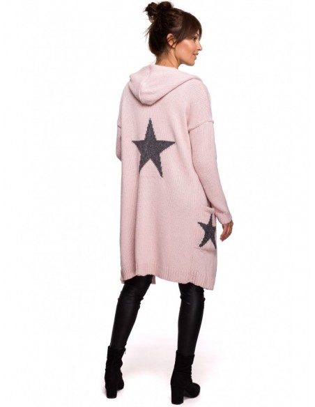 BK063 Star motif cardigan - powder