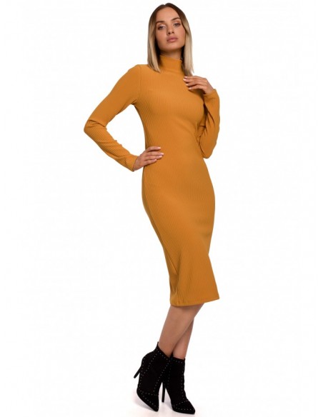 M542 Turtleneck knit dress - dark yellow