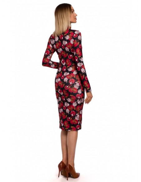 M543 Print dress with turtleneck - model 1