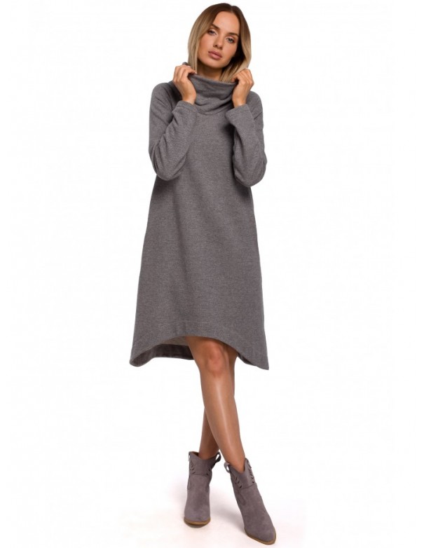 M551 Asymetric hem knit dress - grey