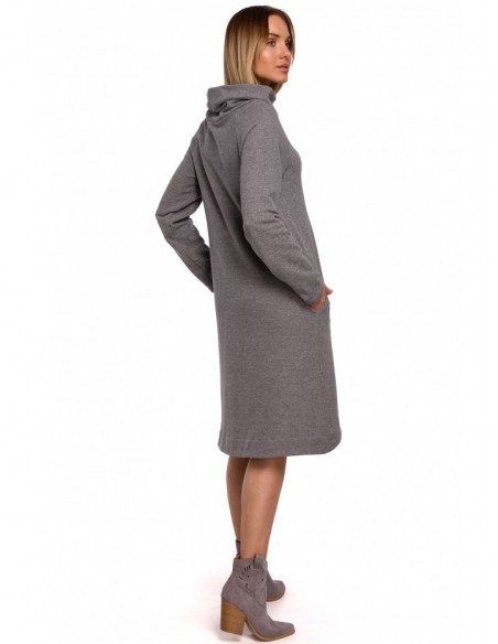 M551 Asymetric hem knit dress - grey