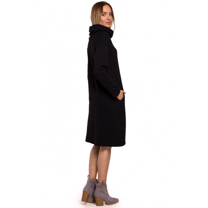 M551 Asymetric hem knit dress - black 2