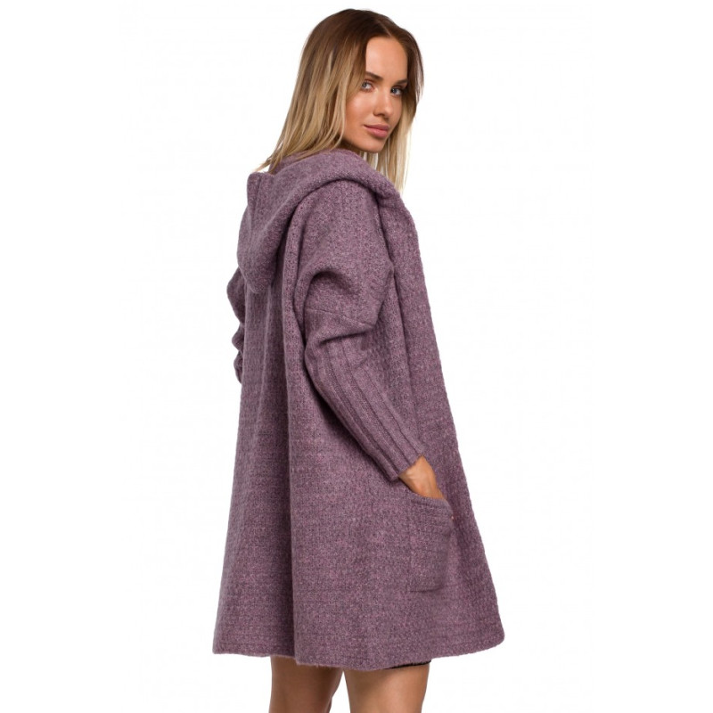 M556 Chunky knit hooded cardigan - heather 2