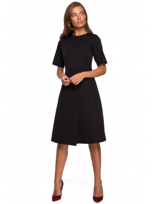 S240 Wrap front dress - black