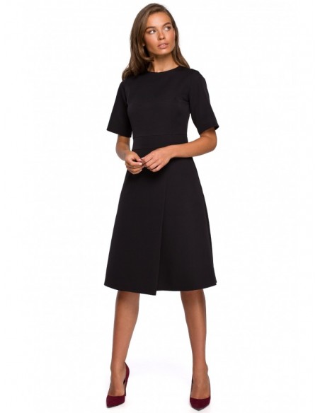 S240 Wrap front dress - black