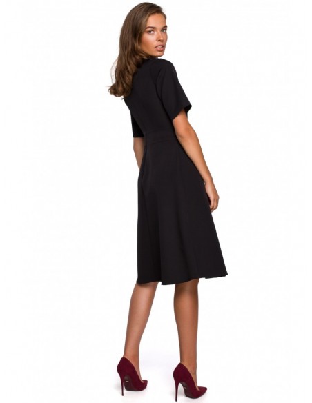 S240 Wrap front dress - black