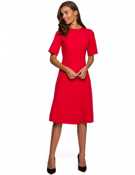 S240 Wrap front dress - red