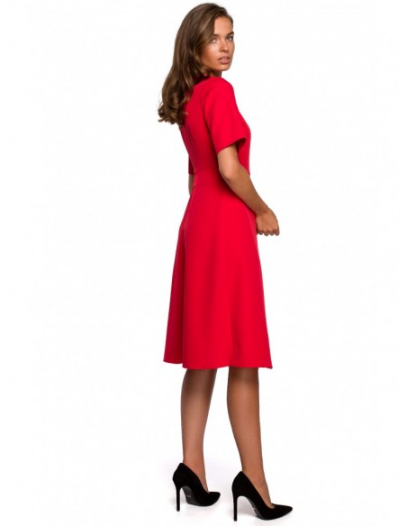 S240 Wrap front dress - red