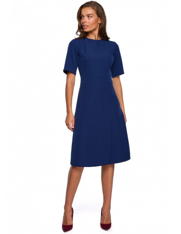 S240 Wrap front dress - navy blue