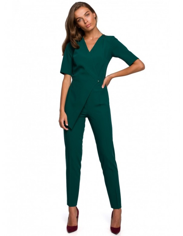 S241 One-piece jumpsuit with a double front - green