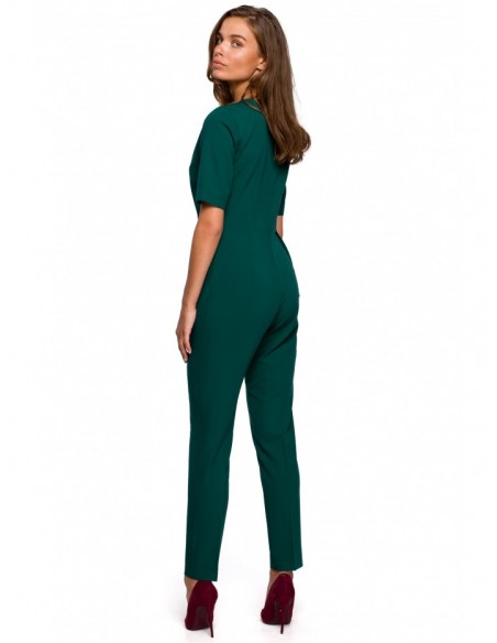 S241 One-piece jumpsuit with a double front - green