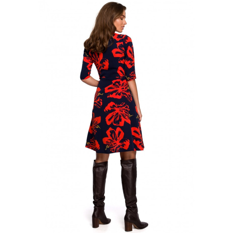 S247 Wrap fit and flare dress with print - model 1 2