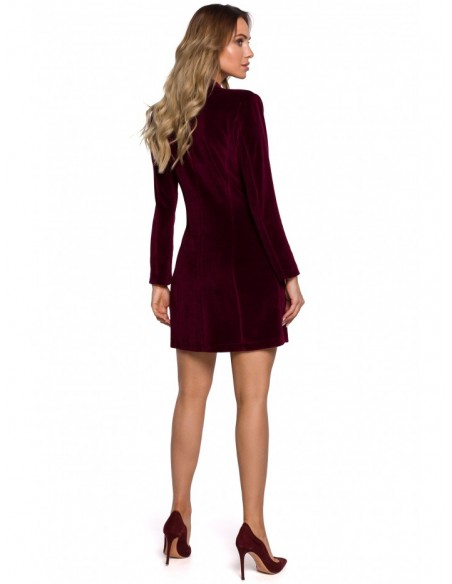 M562 Velvet Blazer Dress - maroon