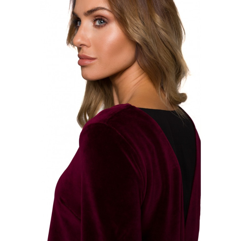 M566 Velvet Relaxed Fit Dress - maroon 2