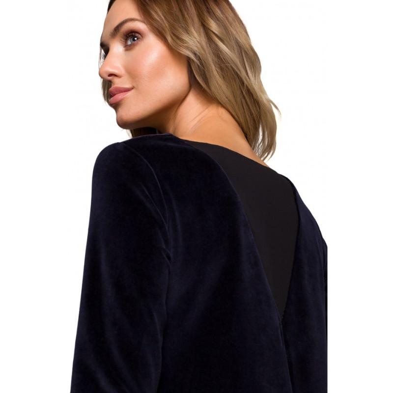 M566 Velvet Relaxed Fit Dress - navy blue 2