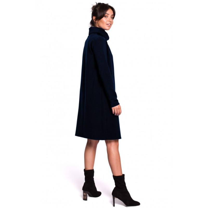 B132 High collar dress - granatowy 2
