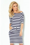  Sporty dress - Blue stripes 2x2cm 13-46 