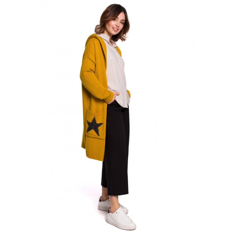 BK063 Star motif cardigan - honey 2