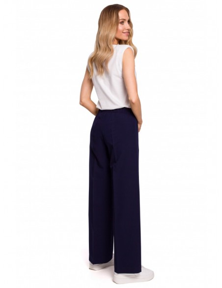 M570 Creased Leg Trousers - navy blue